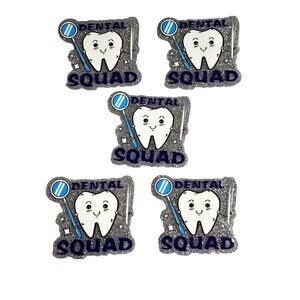 10 pc glitter Dental Hygienist Assistant  acrylic flat back charm for badge reel